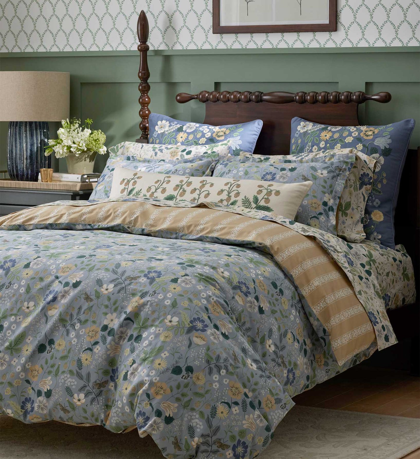 Percale Fitted Sheet - Strawberry Fields Beige