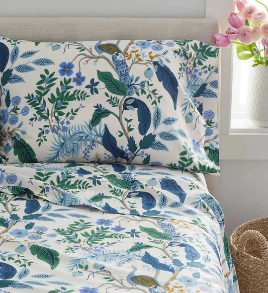 Sateen Flat Sheet - Peacock Ivory