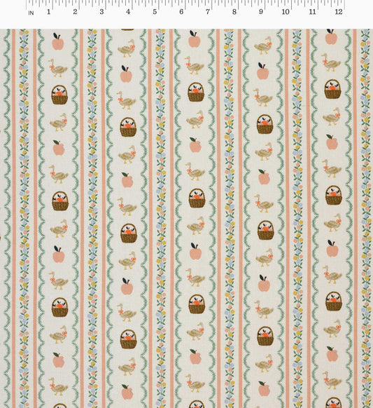 Farmhouse Stripe Canvas Fabric - Cream