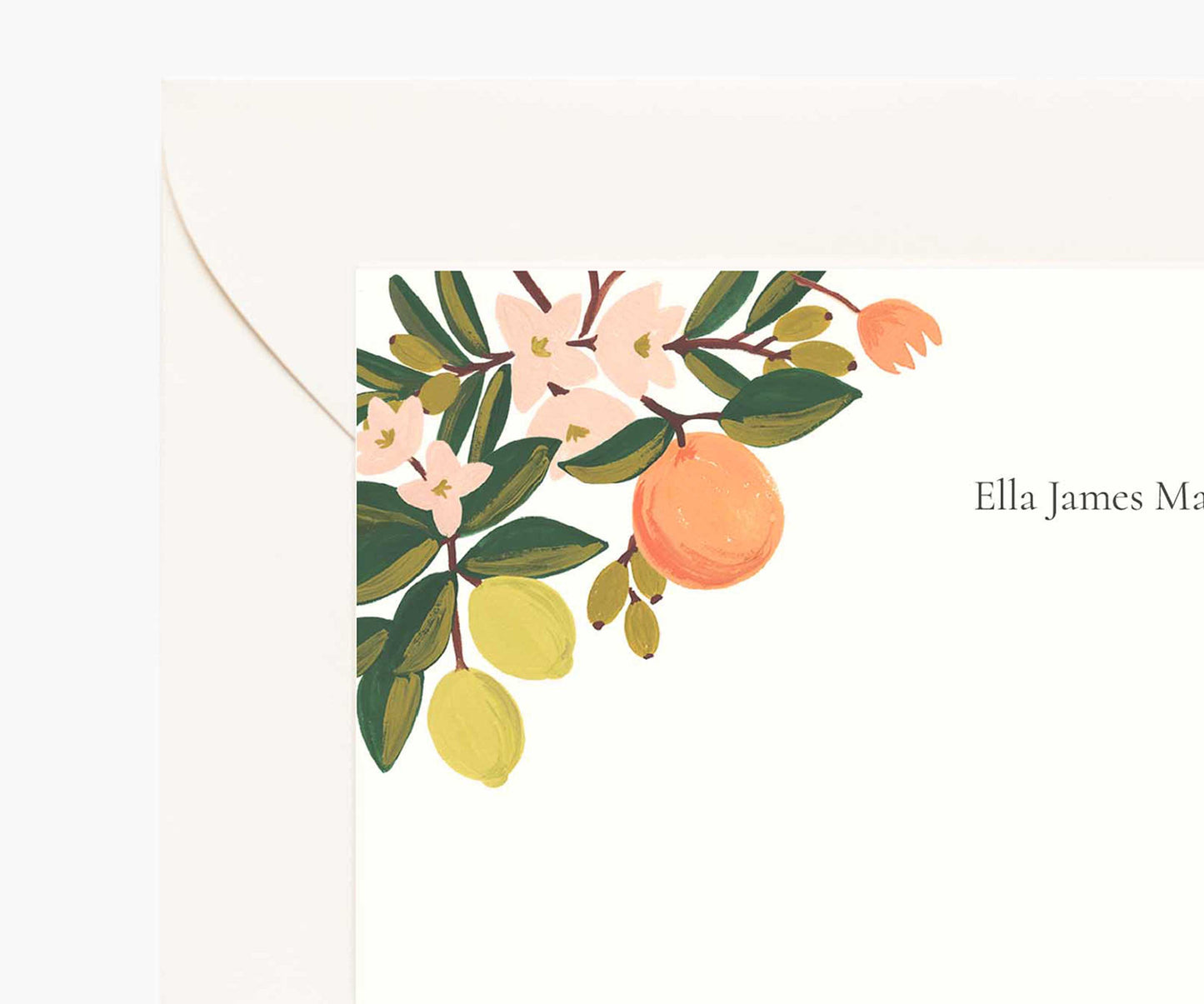 Floral Personalized Stationery - Citrus Floral