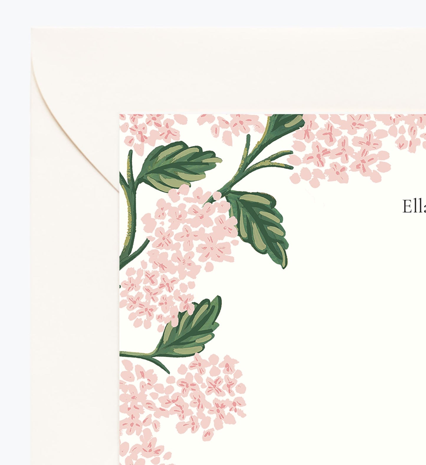 Floral Personalized Stationery - Hydrangea Blush