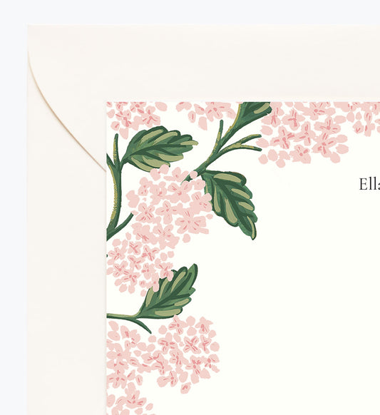 Floral Personalized Stationery - Hydrangea Blush