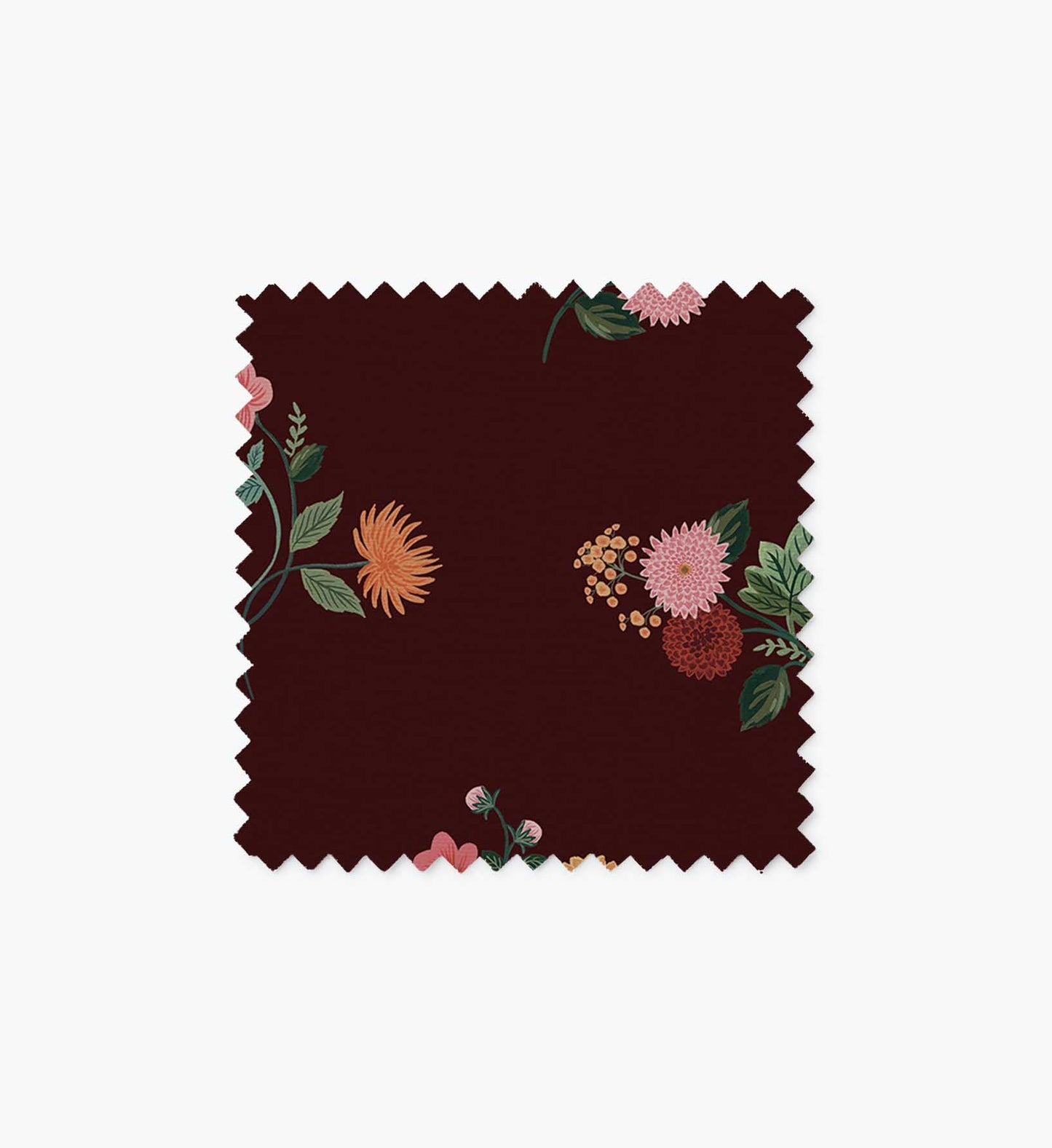 Furniture Fabric Sample - Ditsy Dahlia Burgundy - Premium Design Accessory