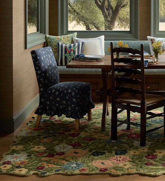 Louise Slipcover Dining Chair - Ditsy Dahlia Navy