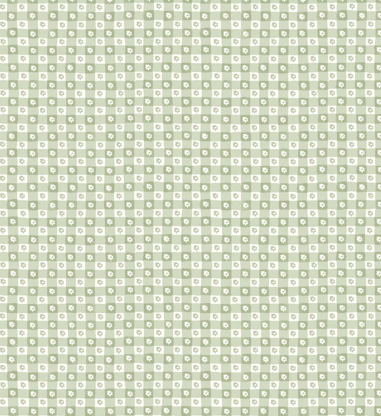 Daisy Gingham Peel & Stick Wallpaper - Green
