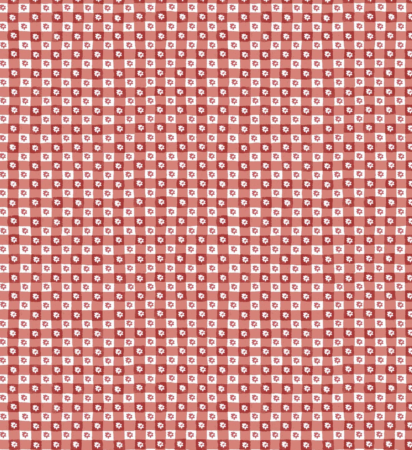 Daisy Gingham Peel & Stick Wallpaper Sample - Red