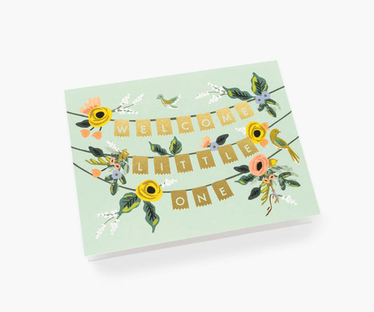 Welcome Garland Baby Card - Single Card