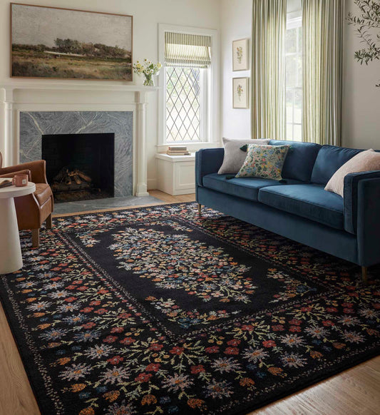 Laurel Eleanor Power Loomed Rug - Black