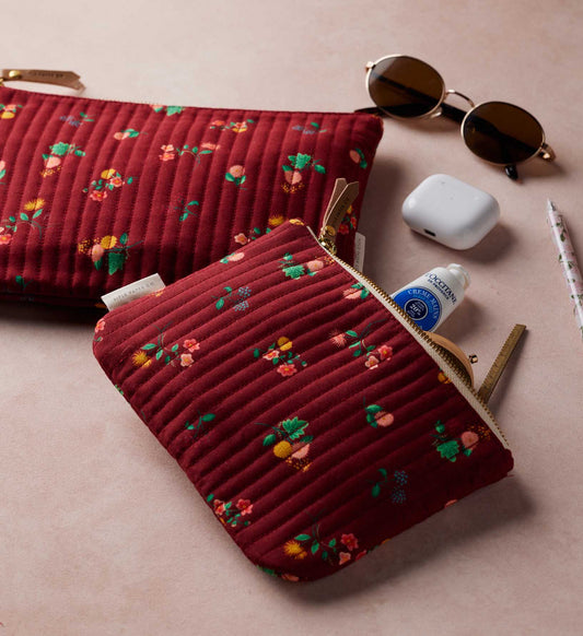 Quilted Pouch Set - Ditsy Dahlia