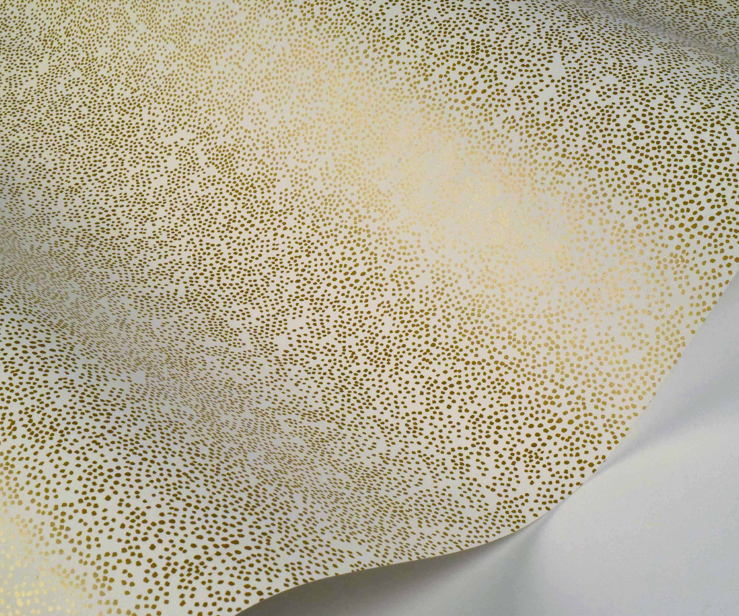 Champagne Dots Wallpaper Sample - Metallic Gold & White