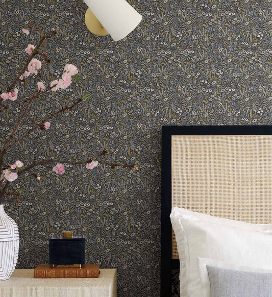 Tapestry Wallpaper - Black Linen