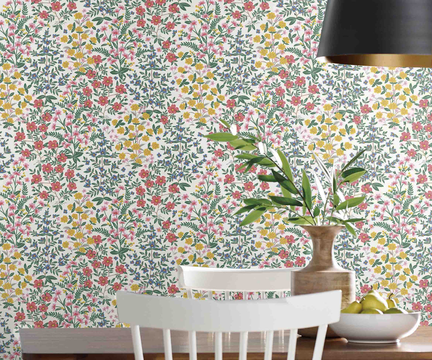 Wildwood Garden Wallpaper Sample - White