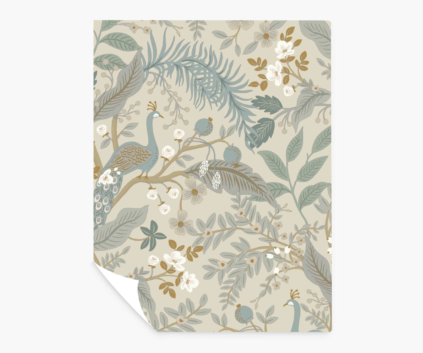 Peacock Garden Peel & Stick Wallpaper Sample - Linen - Peel and Stick Wallpaper