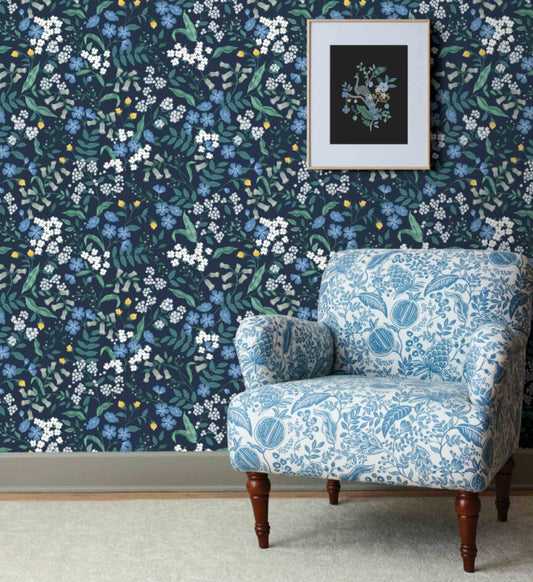 Sweetbrier Peel & Stick Wallpaper - Navy