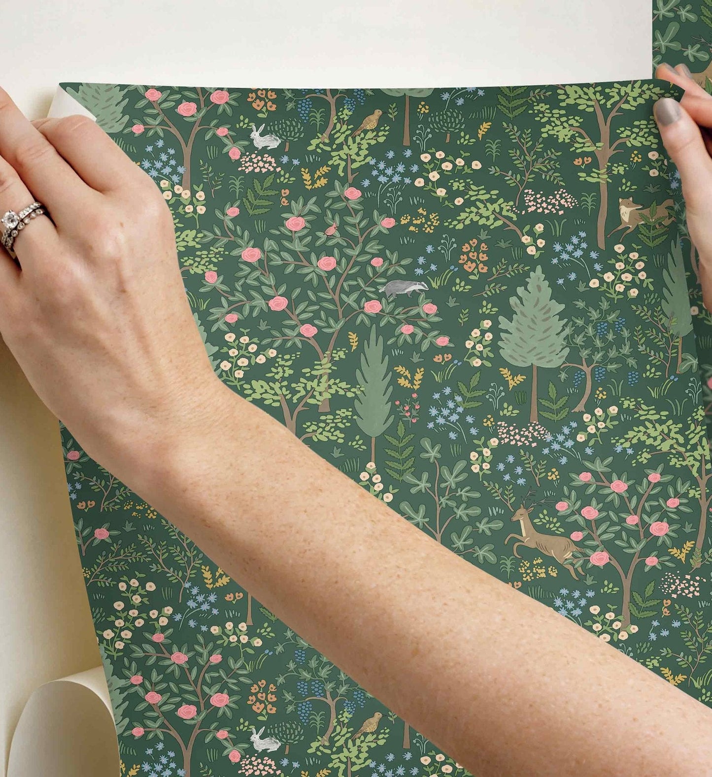 Woodland Peel & Stick Wallpaper - Emerald