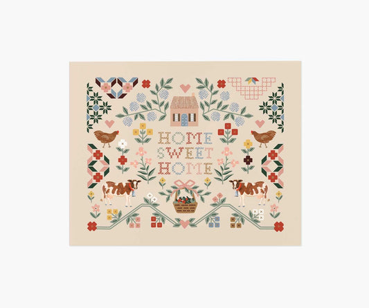 Home Sweet Home Sampler Art Print - Premium Design Accessory