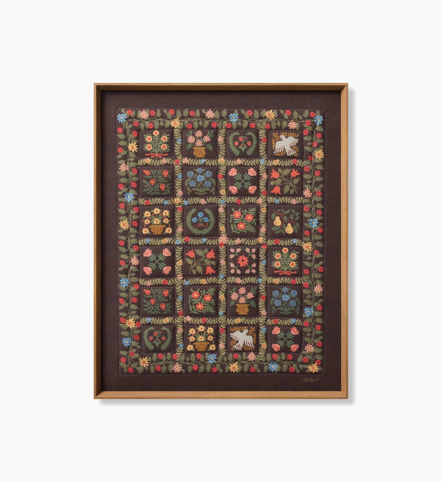 Framed Wall Art - Helena Quilt Brown - Premium Design Accessory