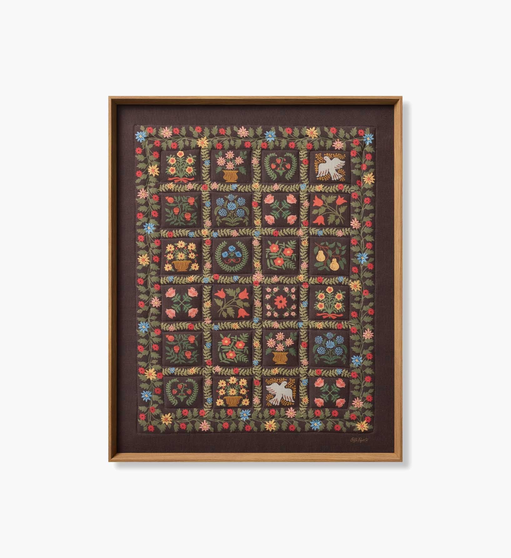 Framed Wall Art - Helena Quilt Brown - Premium Design Accessory