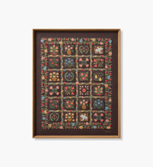 Framed Wall Art - Helena Quilt Brown - Premium Design Accessory