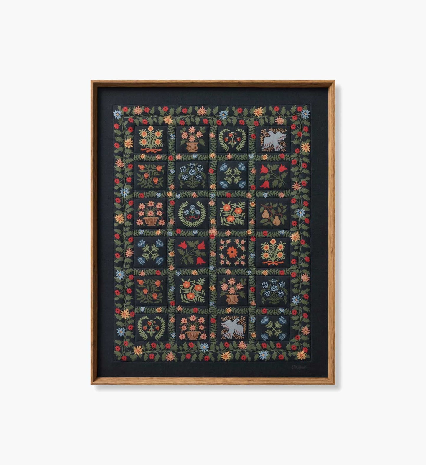 Framed Wall Art - Helena Quilt Navy - Premium Design Accessory