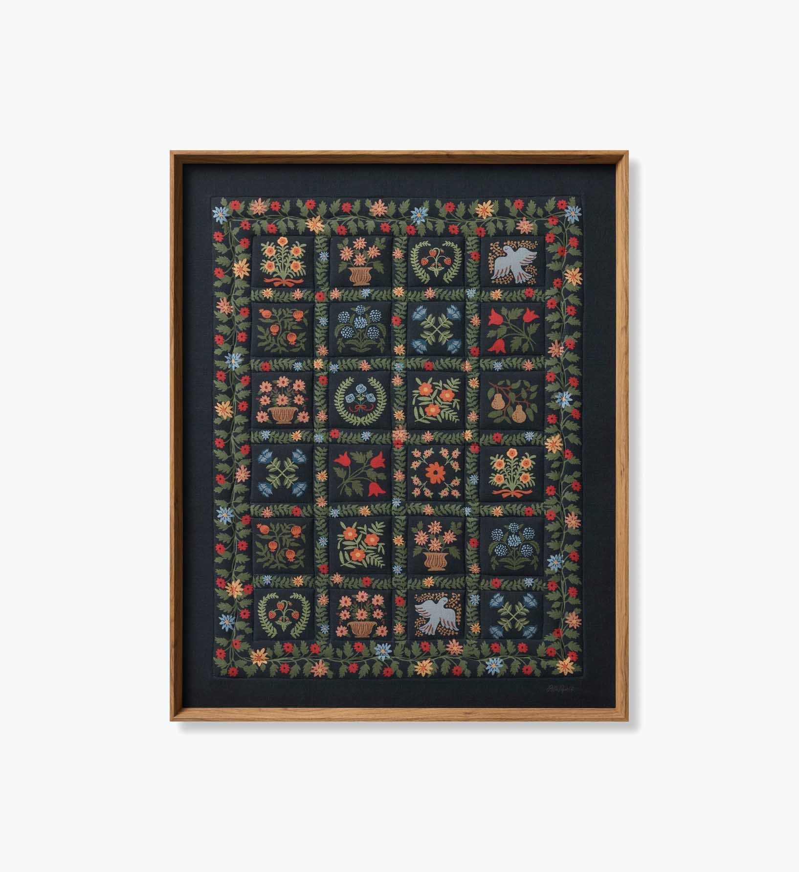 Framed Wall Art - Helena Quilt Navy - Premium Design Accessory