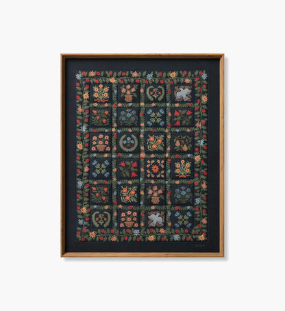 Framed Wall Art - Helena Quilt Navy - Premium Design Accessory
