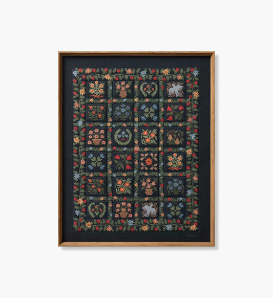 Framed Wall Art - Helena Quilt Navy - Premium Design Accessory