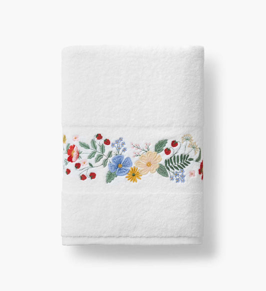 Embroidered Bath Towel - Strawberry Fields - Premium Design Accessory