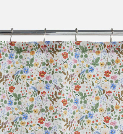 Percale Shower Curtain - Strawberry Fields White - Premium Design Accessory