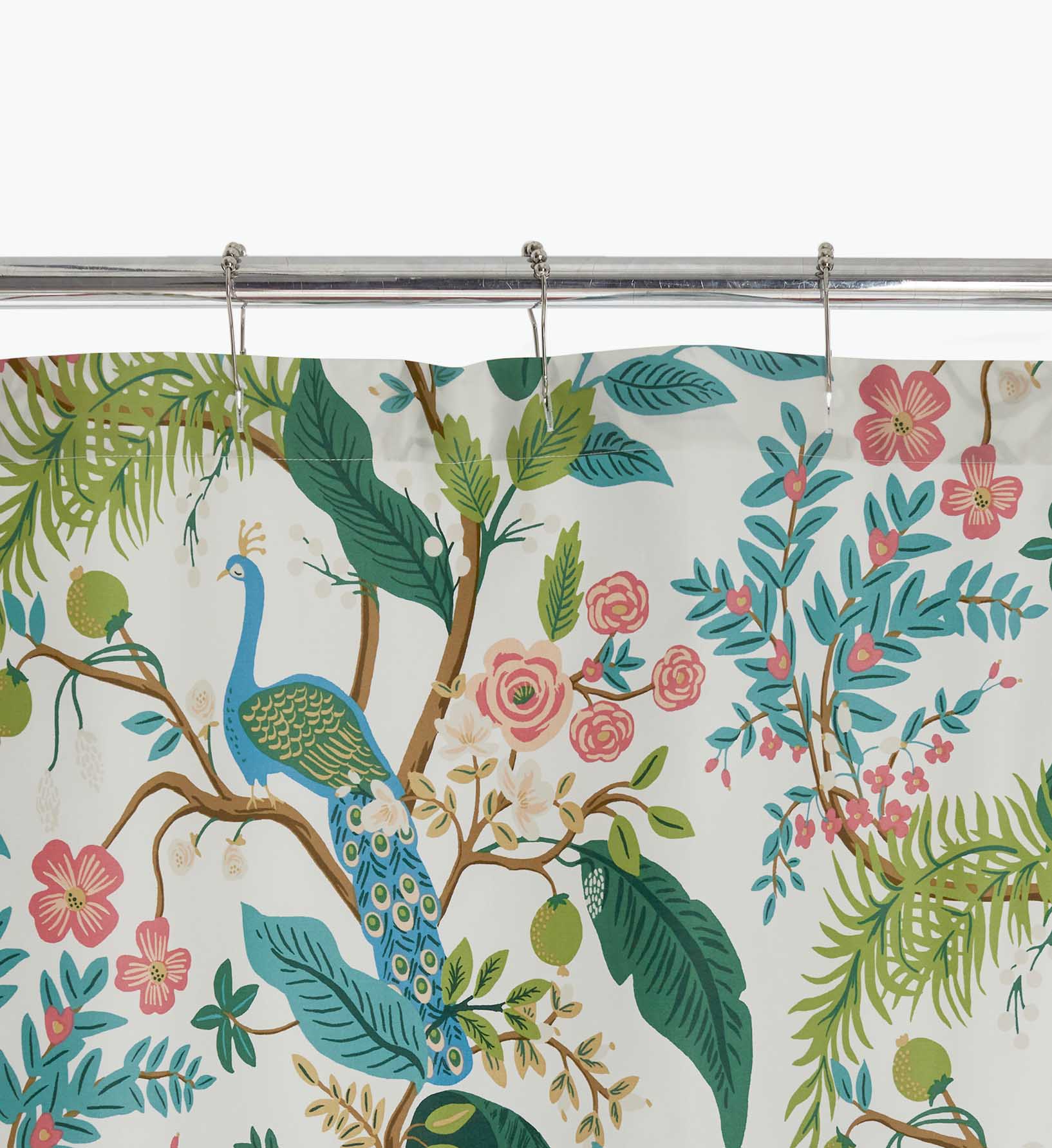 Sateen Shower Curtain - Peacock White - Premium Design Accessory