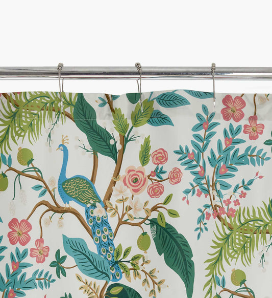 Sateen Shower Curtain - Peacock White - Premium Design Accessory