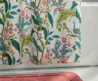 Sateen Shower Curtain - Peacock White