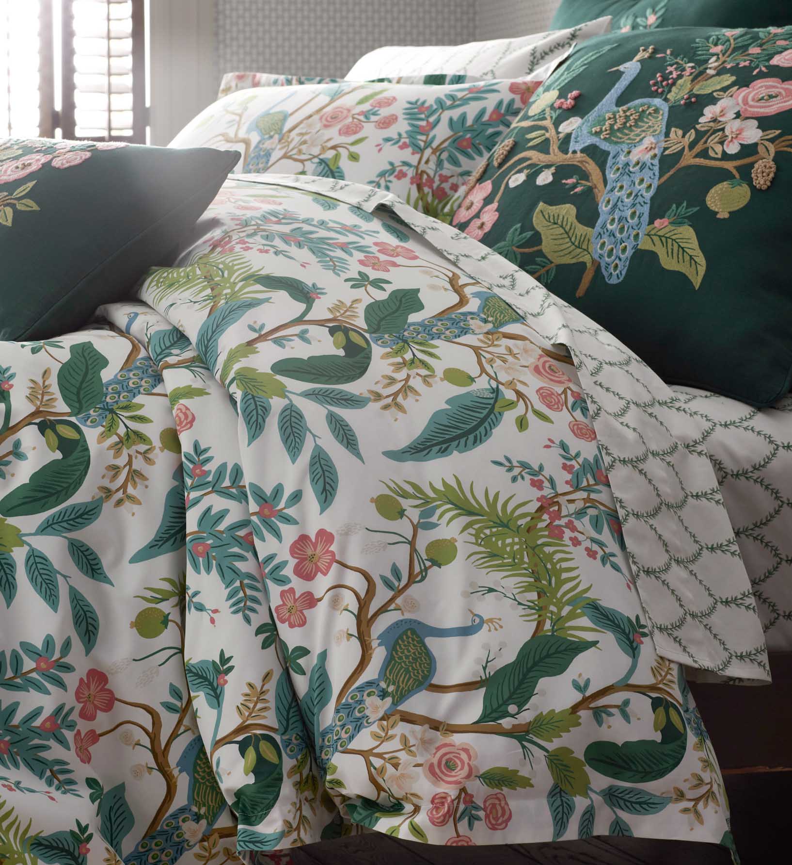 Sateen Duvet Cover - Peacock White
