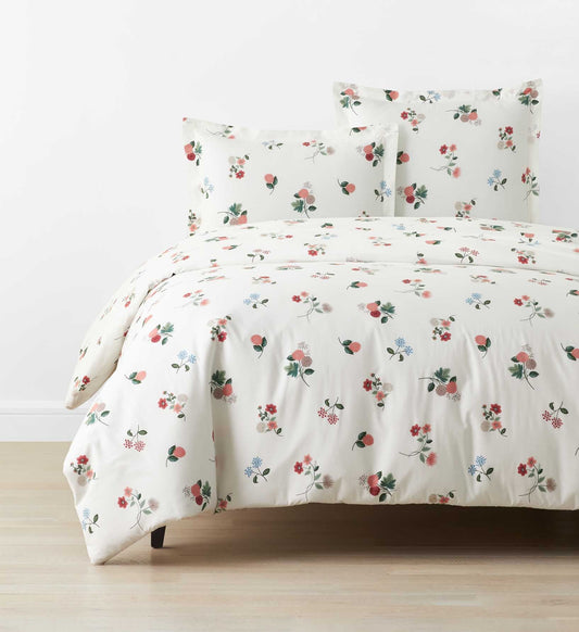 Percale Duvet Cover - Ditsy Dahlia Ivory - Premium Design Accessory
