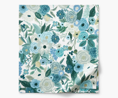 Percale Flat Sheet - Garden Party Blue - Premium Design Accessory