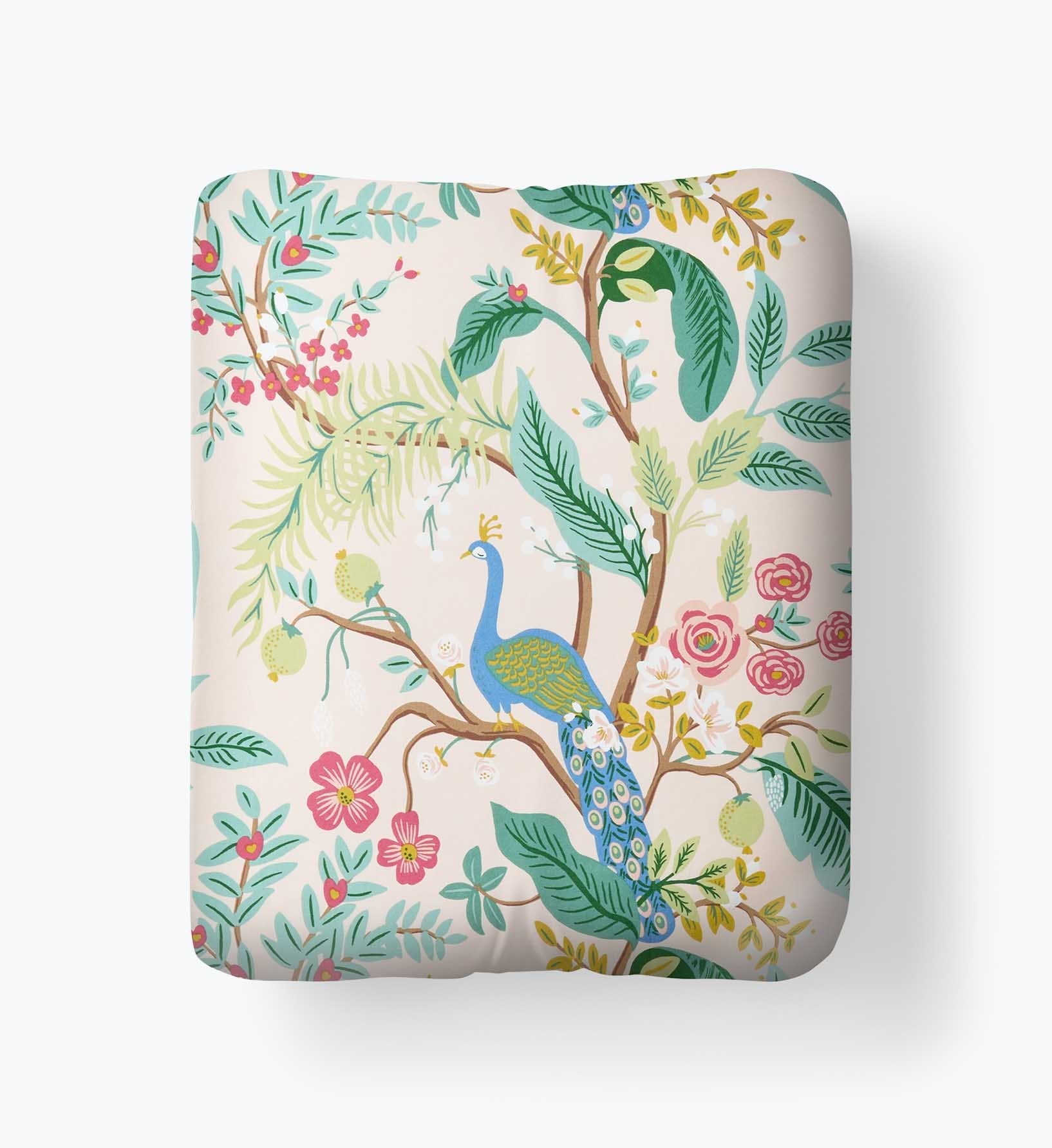 Sateen Fitted Sheet - Peacock Blush - Premium Design Accessory