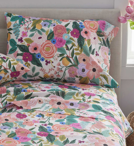 Percale Fitted Sheet - Garden Party