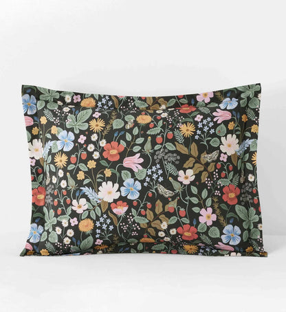 Percale Sham - Strawberry Fields Black - Premium Design Accessory