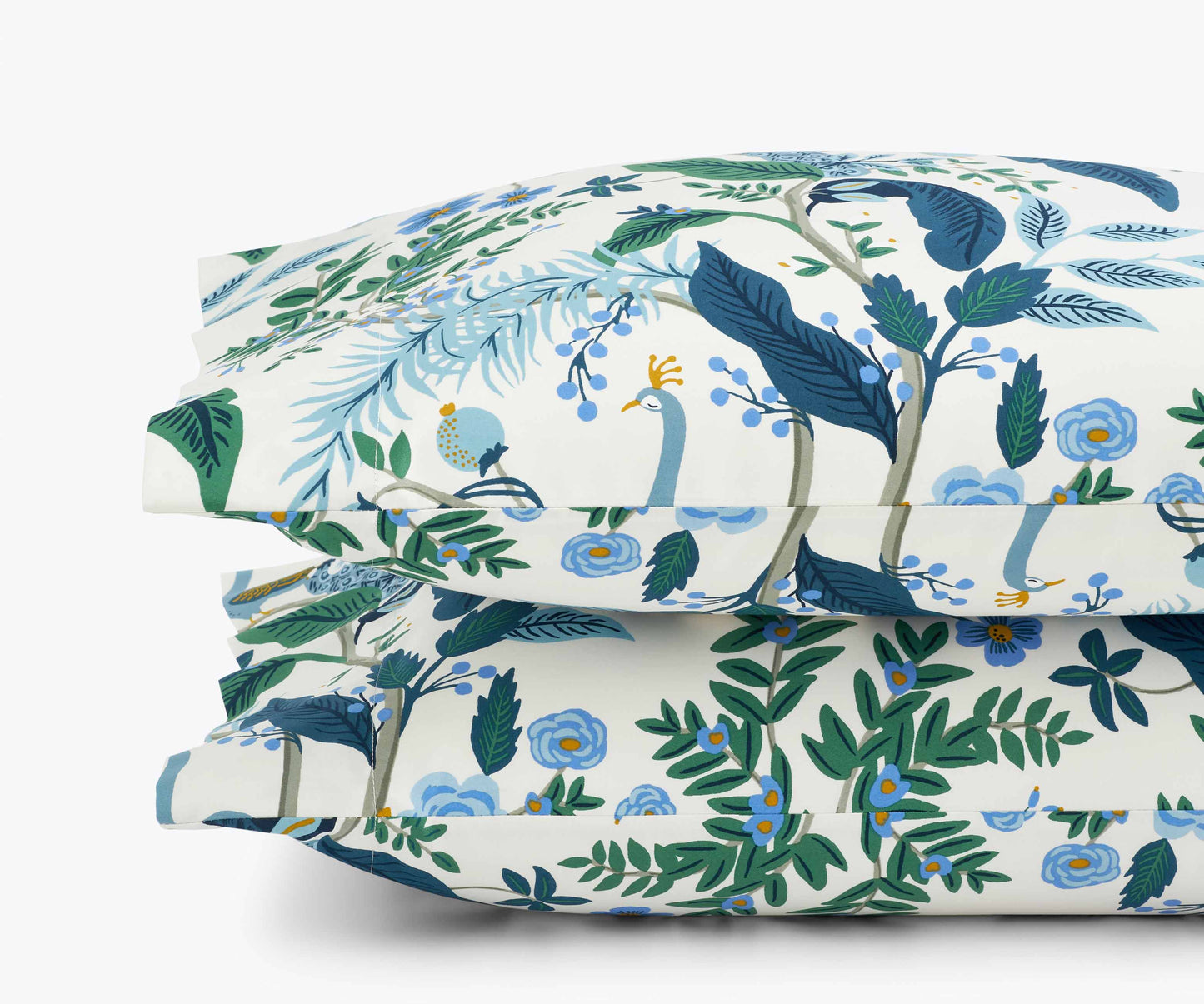 Sateen Pillowcases - Peacock Ivory - Embroidered Throw Pillow