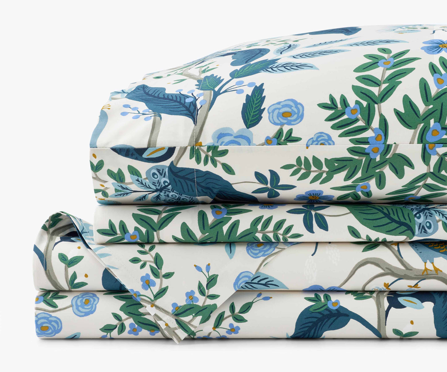 Sateen Sheet Set - Peacock Ivory - Cotton Loungewear