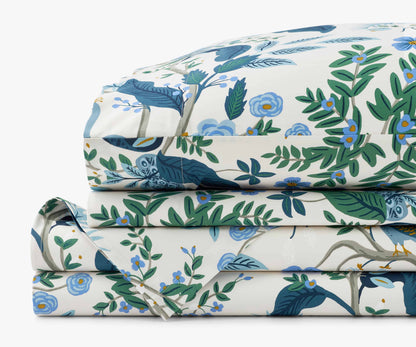 Sateen Sheet Set - Peacock Ivory - Cotton Loungewear