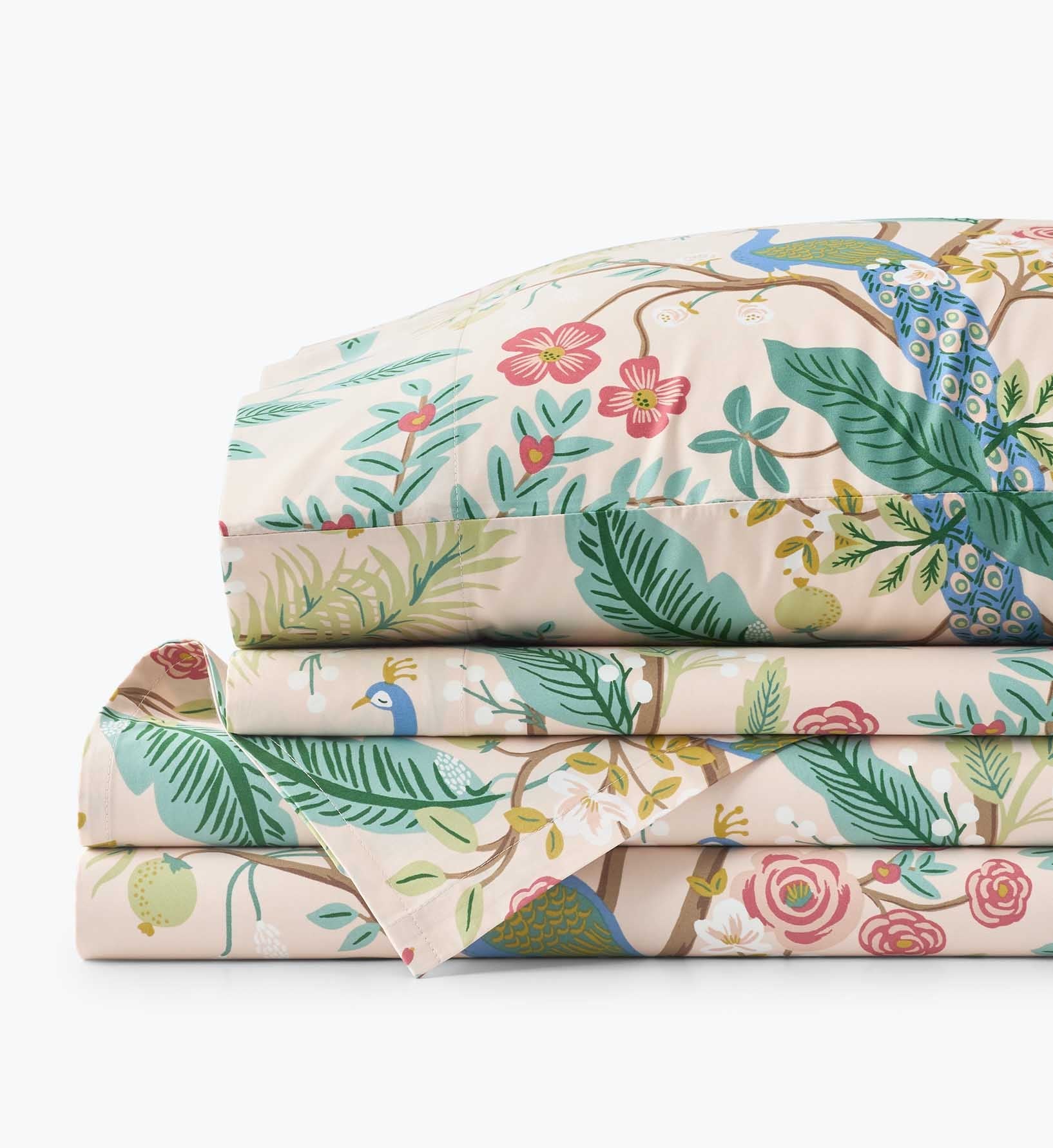 Sateen Sheet Set - Peacock Blush - Cotton Loungewear