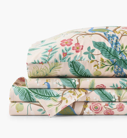 Sateen Sheet Set - Peacock Blush - Cotton Loungewear