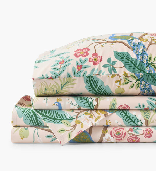 Sateen Sheet Set - Peacock Blush - Cotton Loungewear