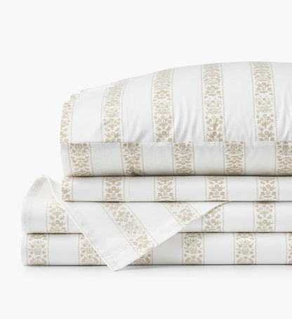 Sateen Sheet Set - Estee Stripe - Cotton Loungewear