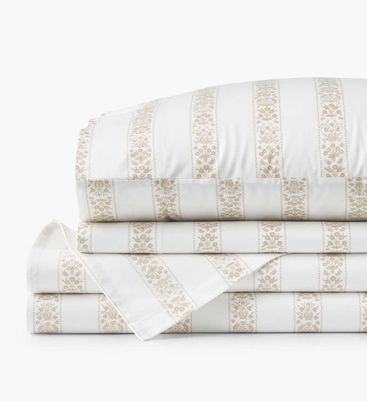Sateen Sheet Set - Estee Stripe - Cotton Loungewear