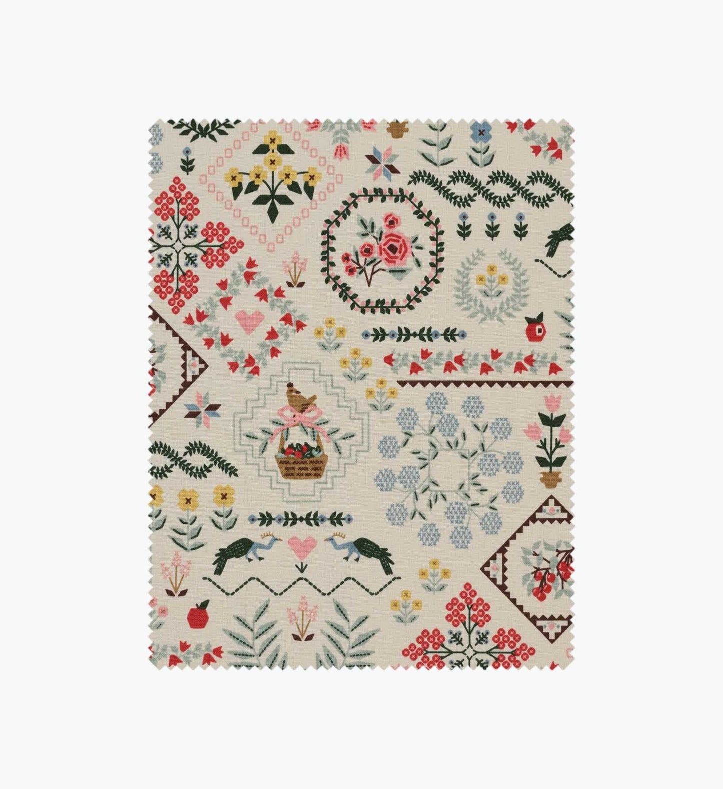 Heritage Sampler Canvas Fabric - Linen - Premium Design Accessory