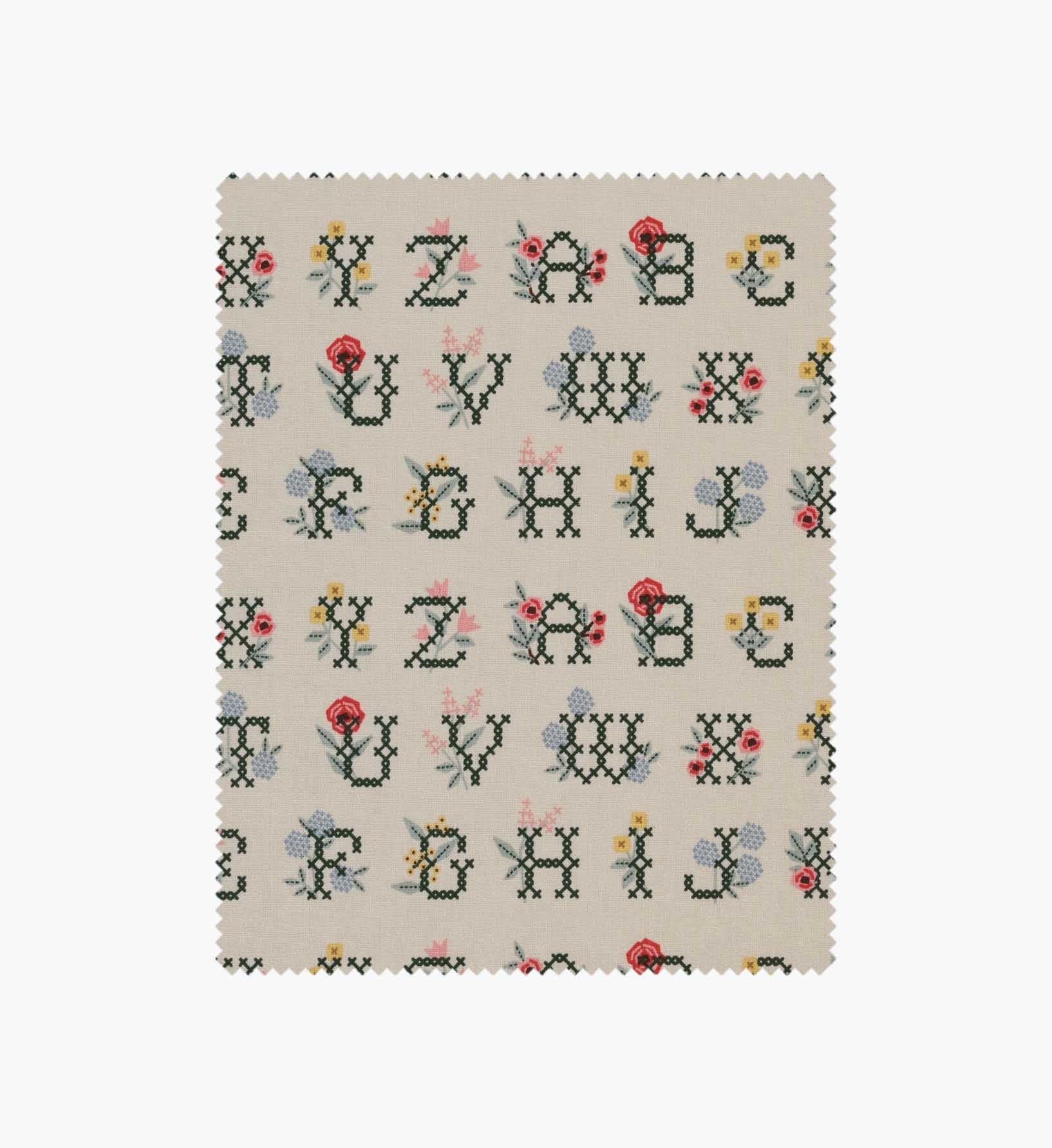 Cross Stitch Letters Canvas Fabric - Linen - Embroidered Wall Cross
