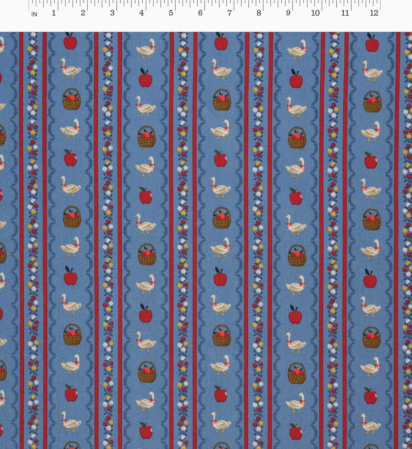 Farmhouse Stripe Canvas Fabric - Blue