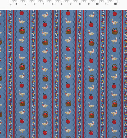 Farmhouse Stripe Canvas Fabric - Blue